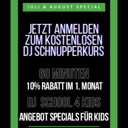 DJ-Schule Sommer-Angebot für Juli und August